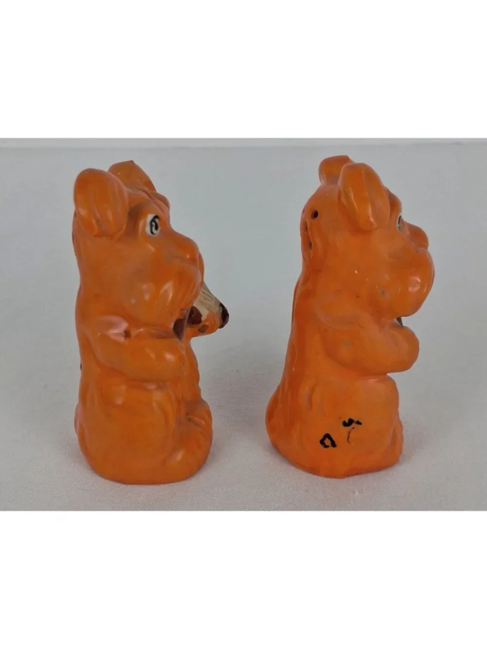VTG Schnauzer Dog Salt & Pepper Shakers Playing Violin Japan Ceramic